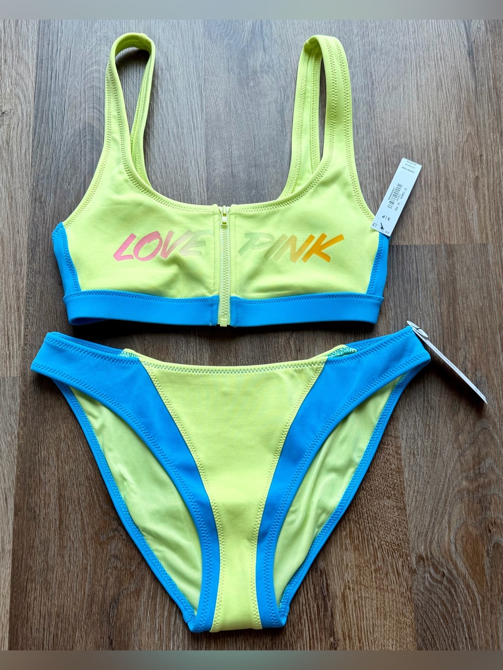 🆕 PINK | Zip | Scuba Bikini Top | Cheeky Bottom | Swim | Set | Sporty
